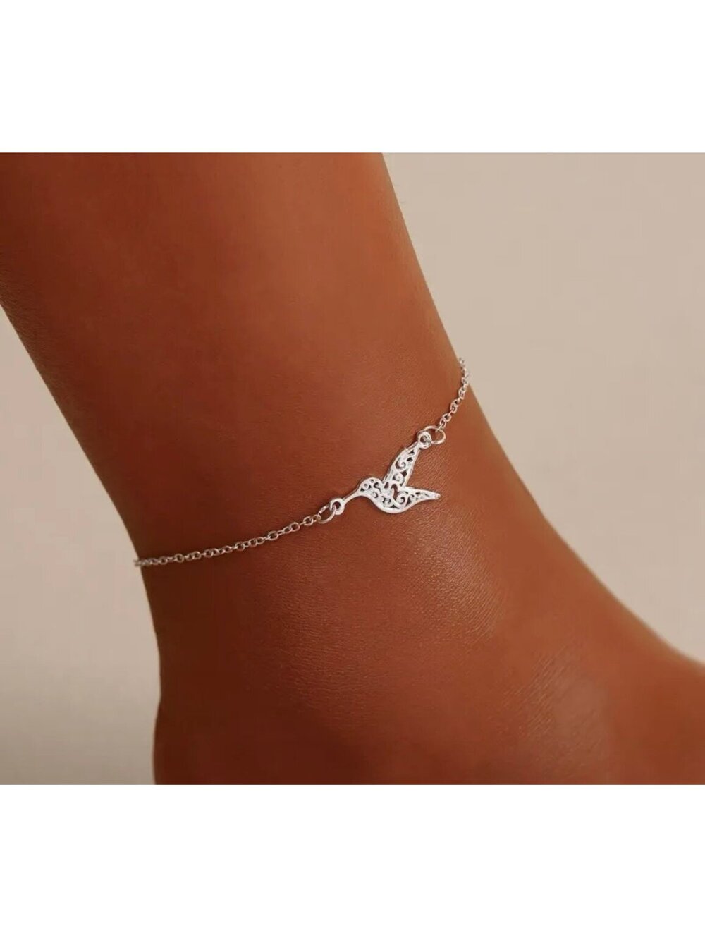 New - Chic - Beautifully Designed Silver Bird Pendant Ankle Bracelet